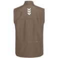 thumbnail image 2 of Men's Lightweight Windproof Sleeveless Golf Vest Full Zip Stand Collar Athletic Gilet with Reflective Print Rear Zipper Pocket Dark Brown S, 2 of 6