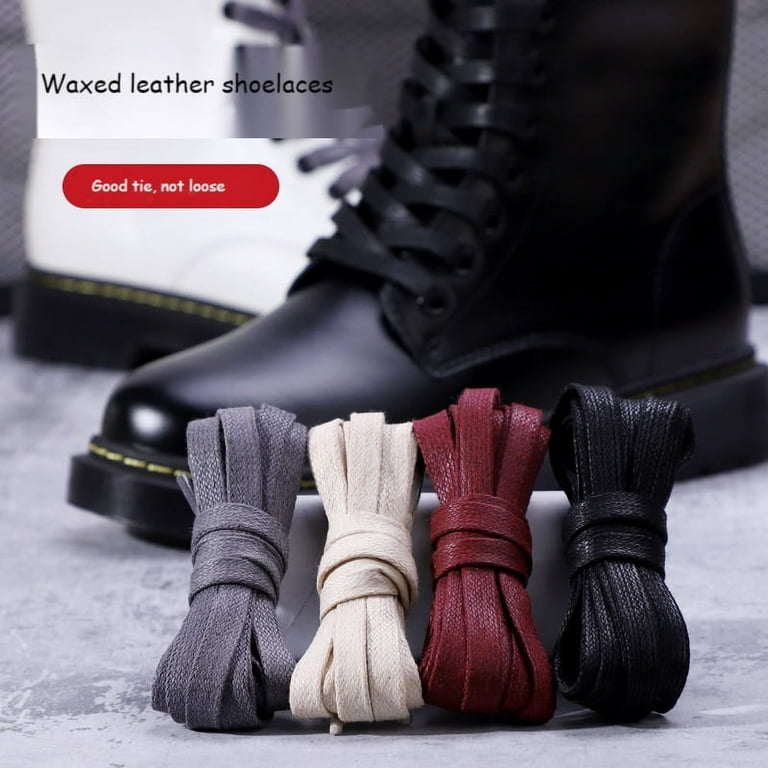 Waxed leather top shoe laces