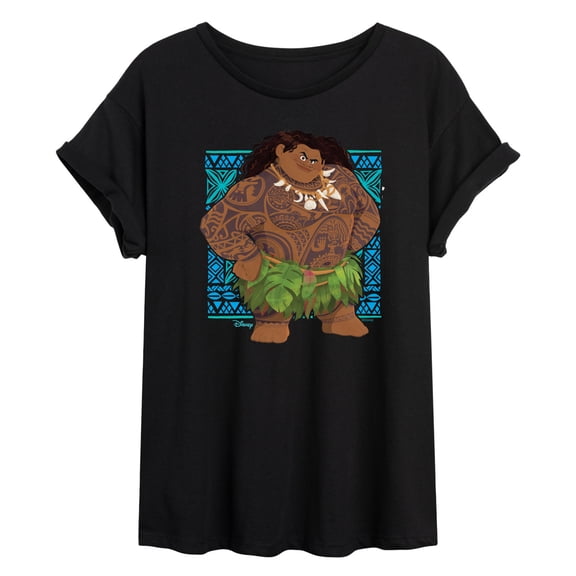 Moana - Maui Print - Juniors Oversized Graphic T-Shirt