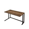 thumbnail image 5 of Hassch Modern Industry Writing Desk Computer Table with Built-in USB Port & Plug, Black Frame & Brown Desktop, 5 of 5