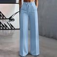 thumbnail image 6 of Lmnyox Wide Leg Pants for Women Fashion Solid Color High Waist Drawstring Pants Loose Dress Trousers with Pockets, 6 of 9