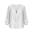 thumbnail image 4 of VBVC Women's Cotton Linen V Neck Blouse , Ladies' Boho Ruffle Long Sleeve Tunic Top , Casual Summer Vacation Shirts For Women, S-2XL, 4 of 6
