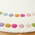 thumbnail image 3 of SAFAVIEH Kids Bordered Bold Polka Dots Area Rug, Ivory/Pink, 5' x 5' Round, 3 of 8