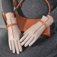 thumbnail image 4 of AWZXDE Ladies' 2024 Autumn and Winter Versatile Windproof Thick Leather Gloves for Cold Weather Beige,M, 4 of 6