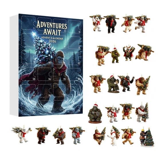 2026 Christmas Advent Calendar Sasquatch Acrylic Ornament Holiday Gift