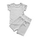 thumbnail image 2 of Odeerbi 6M-7Y Conjunto de Pijama de Verano Para Niños Y Niñas de Punto Elástico Con Camiseta de Manga Corta Y Pantalón Corto de Cintura Alta Conjunto de Pijama de Dos Piezas, 2 of 5