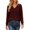 Wine, variant on Wenini Women's V Neck Cotton Knit Sweater Long Sleeve Drop Shoulder Loose Pullover Sweater Top Solid Color S-XXXL