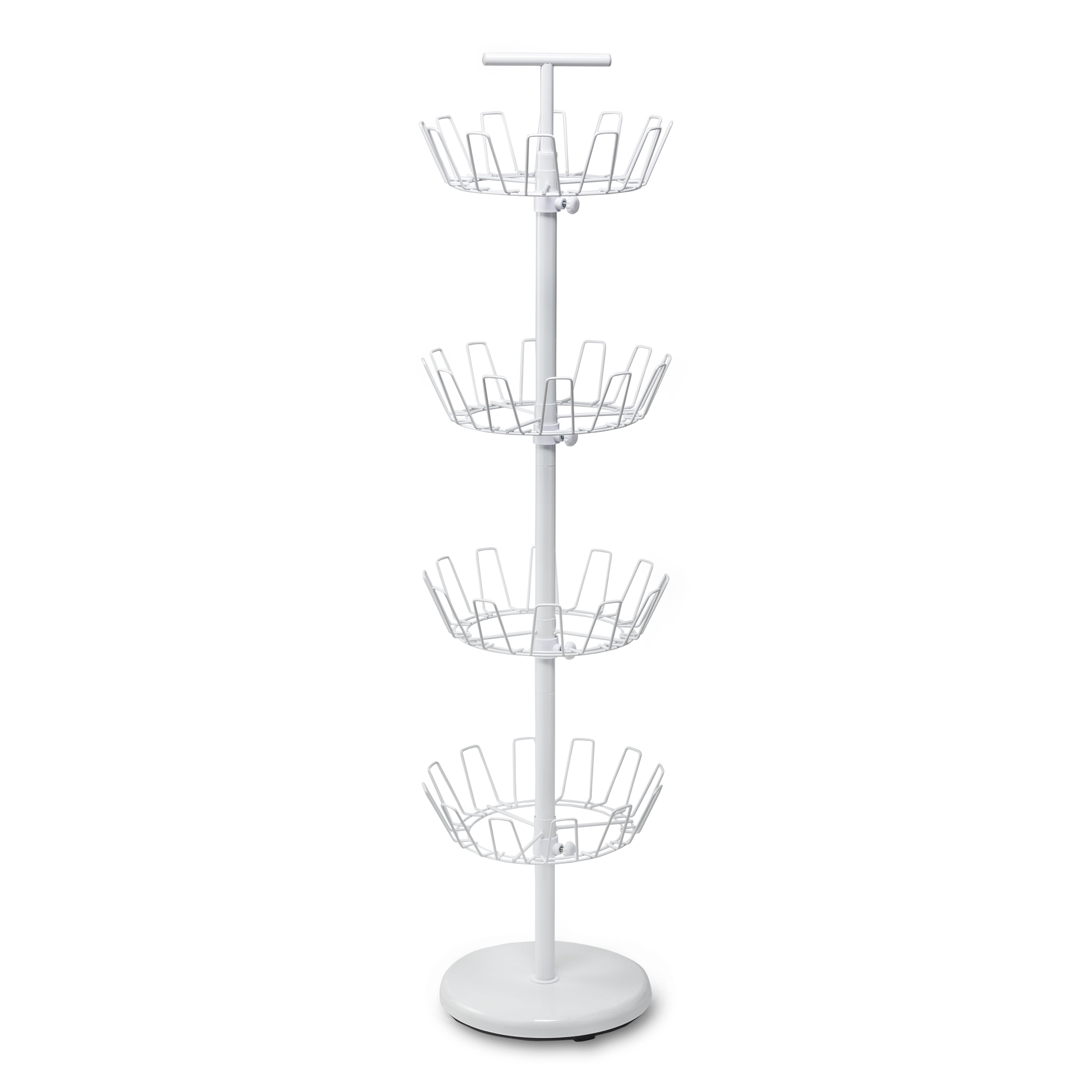 Honey Can Do 4-Tier Revolving Shoe Tree Tower, White