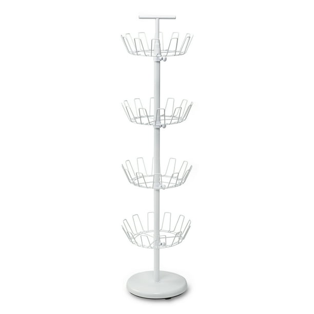 Honey Can Do 4Tier Revolving Shoe Tree Tower, White