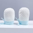 thumbnail image 2 of Baby Boy Girl No Scratch Silk Cotton Mittens Mesh Breathable Drawstring Gloves For Toddler No Scratch Mittens For Unisex, 2 of 9