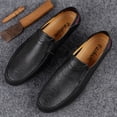 thumbnail image 3 of Men's Casual Loafers Slip On Leather Shoes Male Lightweight Driving Shoes Moccasins Classic Penny Loafer Flats Boat Shoes Outdoor Walking Shoes, 3 of 9
