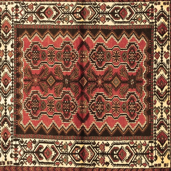Ahgly Company Indoor Square Persian Brown Traditional Area Rugs, 4' Square