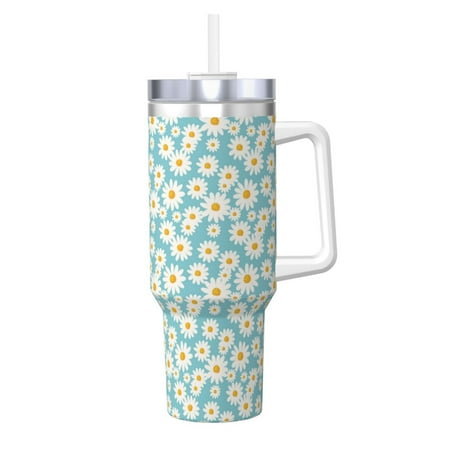 

Ocsxa Daisy Floral A Print 40oz Stainless Steel Vacuum Insulated Tumbler Car Cup Coffee Mug with Spillproof Lid Keep Your Drink Hot or Cold on the Go