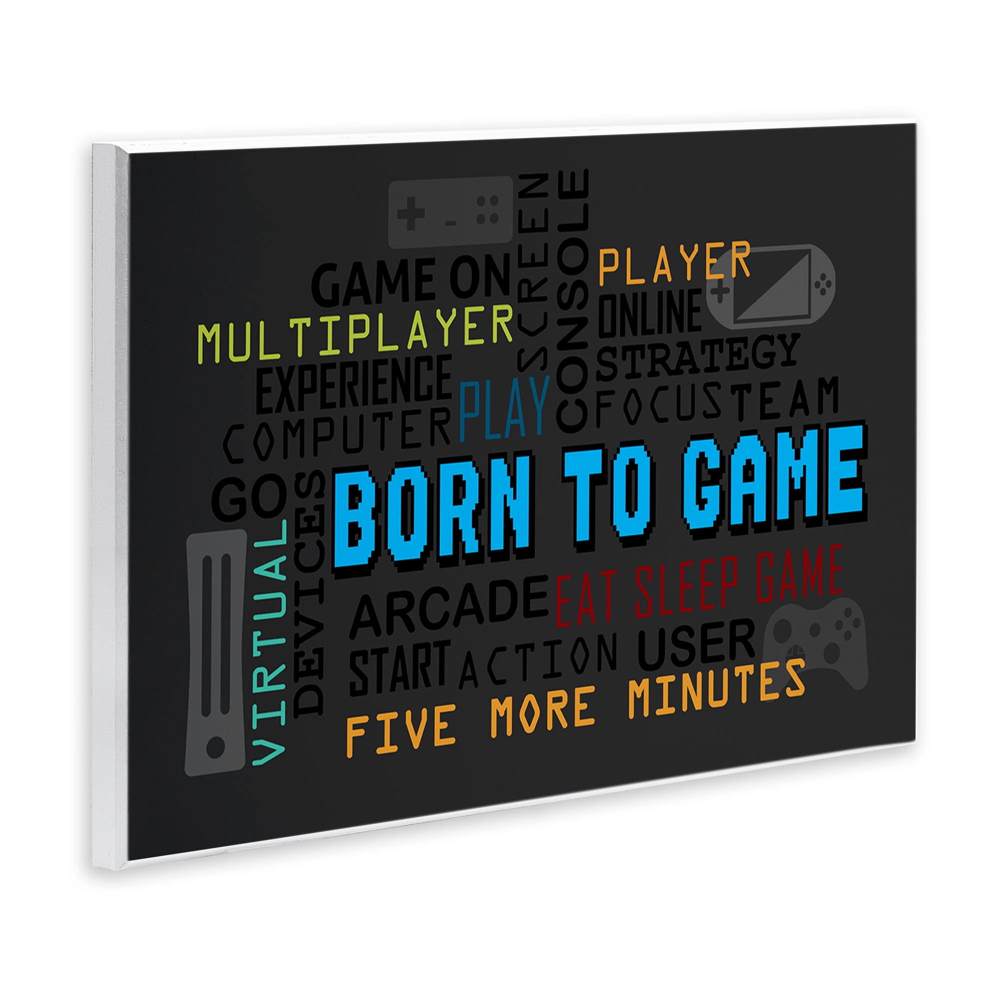 Stupell Industries Born To Game Arcade Wall Plaque Art, design by Kim Allen