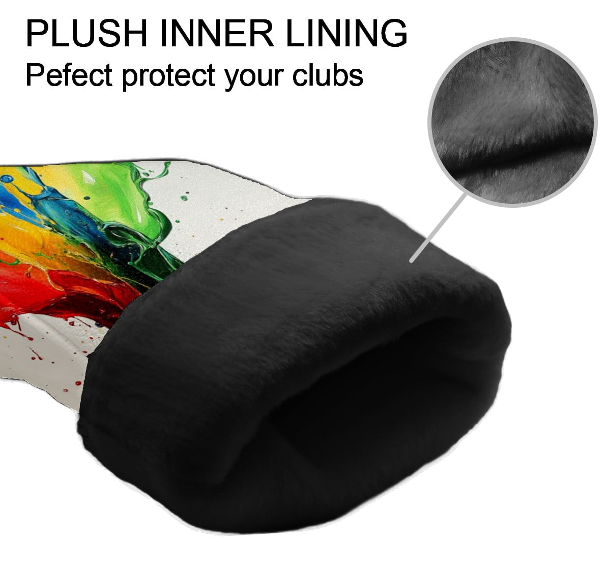 Golf Head Covers Pigment Tie-dye Design for Driver, Wood & Hybrid, Premium Waterproof PU Leather with Plush Lining, Unique Golf Gifts