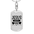 thumbnail image 5 of Jesus Loves Me Hearts Stainless Steel or 18k Gold Premium Swivel Dog Tag Keychain, 5 of 10