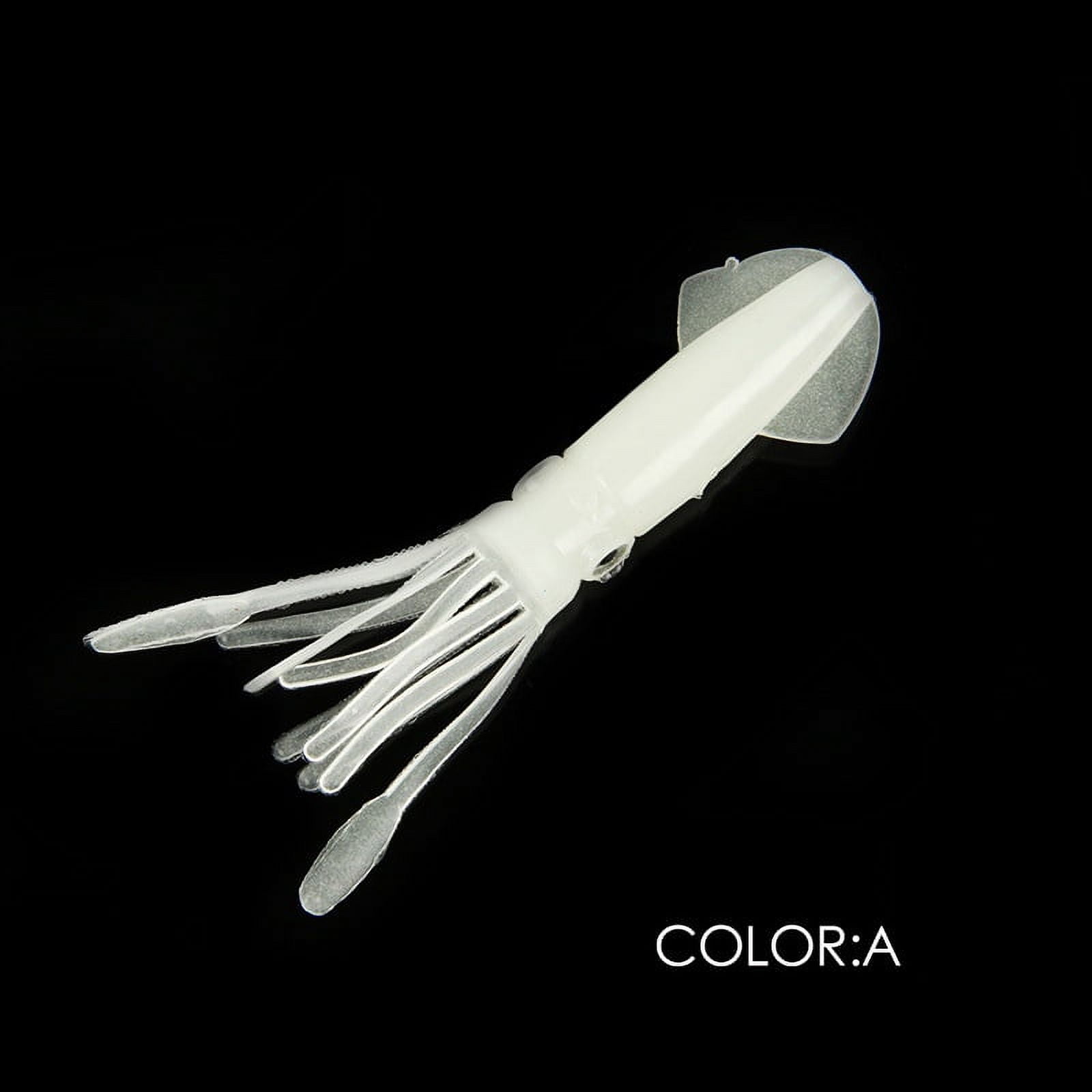5PC Glow-in-the-Dark Squid Fishing Lure - Lifelike Artificial Octopus Soft Bait for Saltwater and Freshwater Fishing