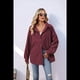 thumbnail image 5 of Camisas de con Botones para Mujer, Elegantes, Informales, de Larga, Holgadas, con Bolsillo, Vino Tinto, Talla L, 5 of 9