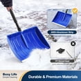 thumbnail image 6 of Snow Shovel for Driveway Home Garage Snow Removal 47 inch Long with D-Grip Handle Aluminum Strip Large Capacity Shovel for Garden Car Camping Outdoor（Blue), 6 of 8