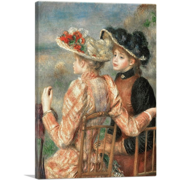 ARTCANVAS Two Girls Canvas Art Print by Pierre-Auguste Renoir - Size: 26" x 18" (0.75" Deep)