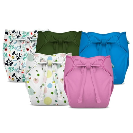 Bumberry New & Improved Smart Nappy For New Born Baby (XS |0-3 months) | Holds Upto 3 Pees With Extra Absorbtion & 100% Leak Protection All in One Cloth Diaper For Just Borns - 5 Pcs Pack