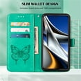 thumbnail image 4 of TECH CIRCLE Google Pixel 8 Pro Case, Magnetic Folio Butterfly Patterned Wallet Case, Premium PU Leather with Wrist Strap Card Holder Slot Kickstand Shockproof Cover For Google Pixel 8 Pro,Green, 4 of 4