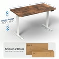 thumbnail image 4 of VIVO Electric 43” x 24” Stand Up Desk, Rustic Vintage Brown Tabletop White Frame, 4 of 8