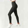 thumbnail image 4 of Yoga Pants for Womens - High Elastic Waist Solid Color Sport Workout Tight Long Pants XS, 4 of 7