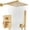 Gold-Square, variant on Brushed Shower Faucet Set, Bathroom Rainfall Shower System Fixture 10 Inch High Square Rain Shower with Handheld Sprayer Combo Wall Mount with cUPC Rough-in Valve