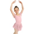 thumbnail image 2 of hengsof Girls Solid Color Dance Leotard Sweet Ruffle Sleeve Round Neck Mesh Skirt Ballet Practice Romper 3-15 Years, 2 of 7
