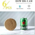 thumbnail image 6 of 6 Pcs Vintage Woven Coasters Handmade Coasters for Table Protection, White, 6 of 6