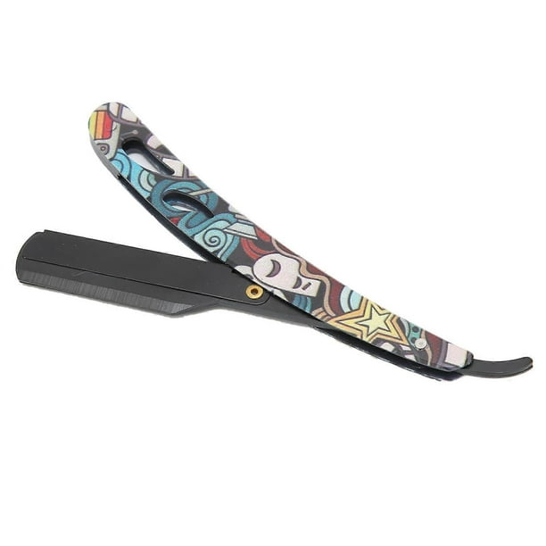 Men's Straight Edge Razor Stainless Steel Retro Folding Shaving Razor for Barber