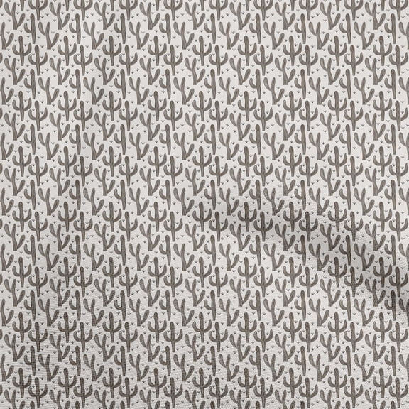 oneOone Viscose Chiffon Brown Fabric Cactus Dress Material Fabric Print Fabric By The Yard 42 Inch Wide