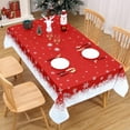 thumbnail image 2 of Christmas Decorations Square Christmas Tablecloth 52x52, Red Snowflakes Christmas Table Cloth Ombre Xmas Decorative Table Cover Indoor Outdoor Decor for Party Kitchen Dining Room, 2 of 8
