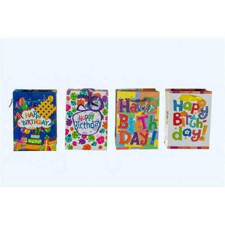 Excelco 2122994 Small Gift Bags - Birthday Designs - Case of 72
