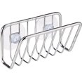 thumbnail image 1 of Soporte para esponjas, cesta de almacenamiento de vajilla de acero inoxidable para esponjas, paños de cocina, etc., escurridor con ventosas, plateado, 11*6*6cm, 1 of 5