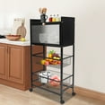 thumbnail image 5 of 4-Tier Microwave Rack Bread Storage Kitchen Organizer Shelf W/ Brakeable Casters, 5 of 18