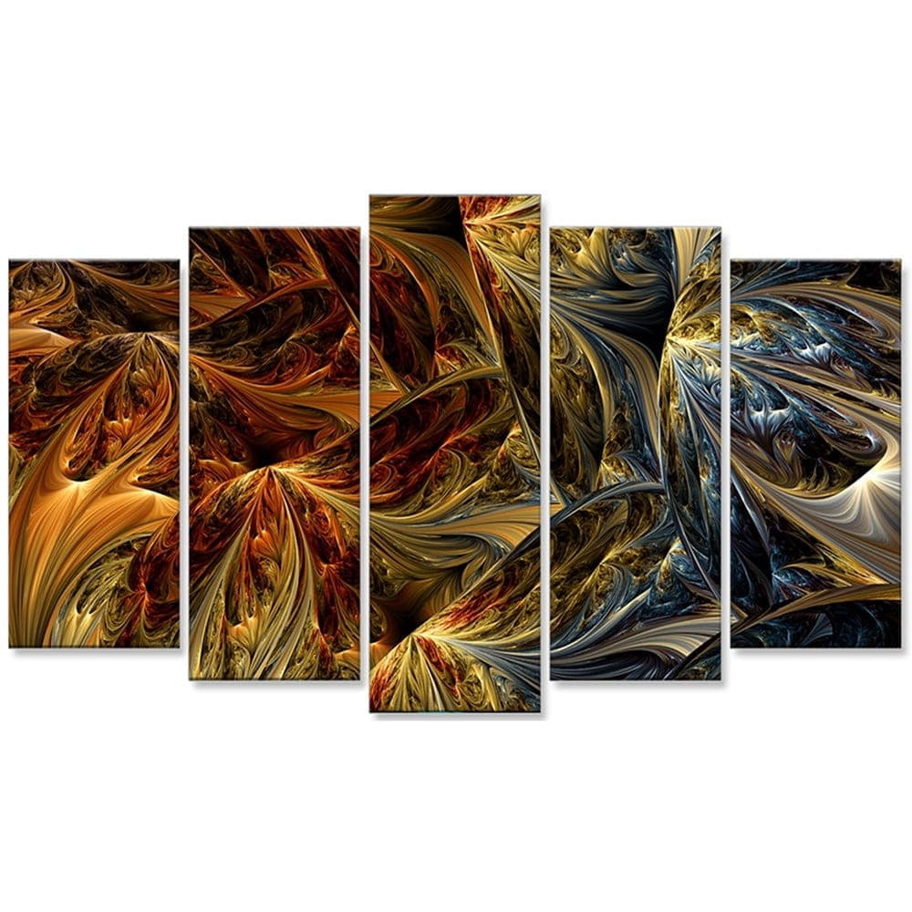 DESIGN ART  "Red VS Blue" 4-piece Large Canvas Print - Blue 32 in. wide x 16 in. high - 1 Panel