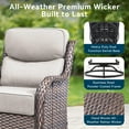 thumbnail image 5 of Unnifurnzi 5 Pieces Wicker Outdoor Furniture-Patio Swivel Chairs Set of 2 with Outdoor Ottoman Patio Conversation Sets for Deck Porch Poolside Balcony-Brown/Beige, 5 of 7