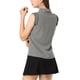 thumbnail image 3 of CAMISA DE OFICINA SIN MANGAS CON VOLANTES Y LAZO PARA MUJERES CHIC INSPIRAR GINGHAM 3XL NEGRO, 3 of 7