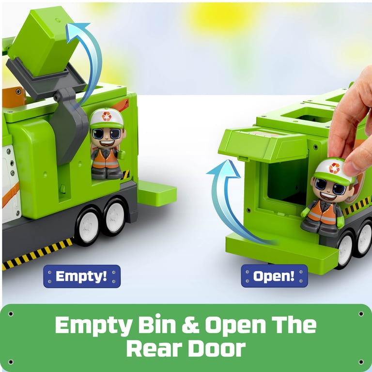 Tile Town Recycling Truck Magnetic Building Tile Set with Figure