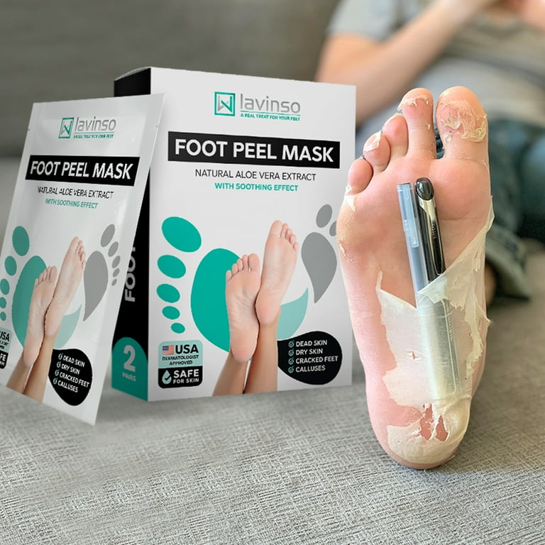 Lavinso Foot Peel Mask, Exfoliating Peeling Mask for Dry Cracked