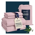 thumbnail image 1 of Juego de Sábanas de Bambú Ultra Suaves, Frescas, Hipoalergénicas, Esquimal (Rosa, Matrimonial), 1 of 8
