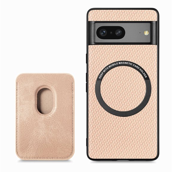 Allytech Detachable Wallet Case for Google Pixel 7A, Fiber Texture Design Magnetic Card Holder Case for Women&Men, Slim Fit Shockproof Full Body Protective Back Cover - Khaki