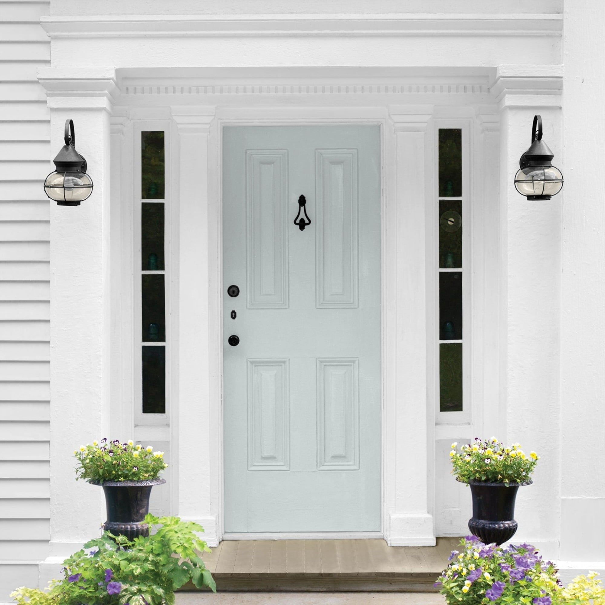 Glidden One Coat Winter Chill / Gray Semi-Gloss Exterior Paint with Primer, 1 Gallon