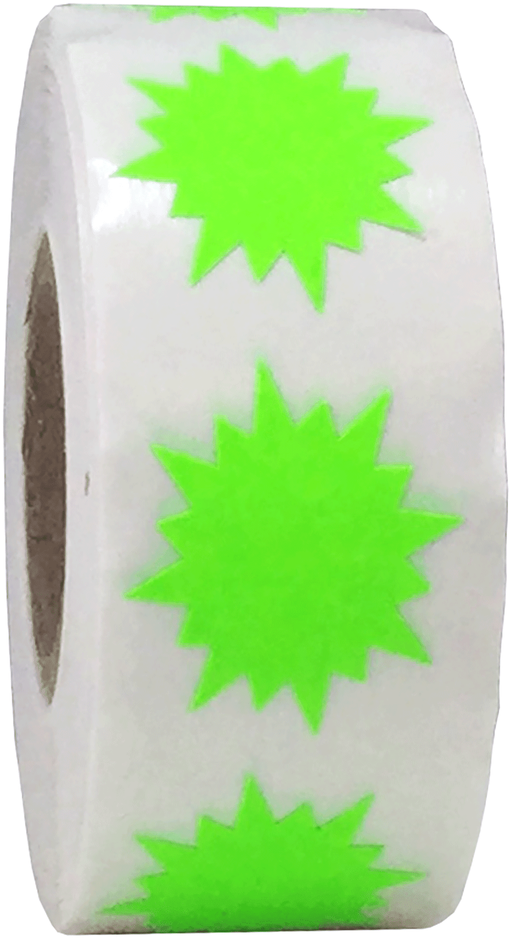 Color Coding Burst Labels Fluorescent Green Starburst Design 1 Inch 500 Total Adhesive Stickers