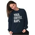 thumbnail image 4 of Yoga Coffee Naps Meditation Fitness Women Crewneck Sweatshirt Brisco Brands X, 4 of 6