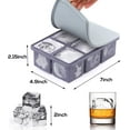 thumbnail image 4 of Large Square Ice Cube Tray with lid, Big Block 2 Inch, Giant Cocktail Silicone Ice Maker, Scotch Whiskey Easy Release Reusable Ice Cubes for Soup Freezer Wine Juice, 4 of 5