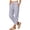 B-Navy, variant on Plus-Size Pants for Women Pinstripe Casual Drawstring Elastic Waist Pant Loose Wide Leg Button Trousers With Pockets M