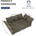 thumbnail image 3 of LLappuil 102" Modular Sectional Sofa, 6 Seat Modular Sectional Sofa with 1 Storage Ottoman, 25.6“ Seat Deep Sofa Brown, 3 of 8
